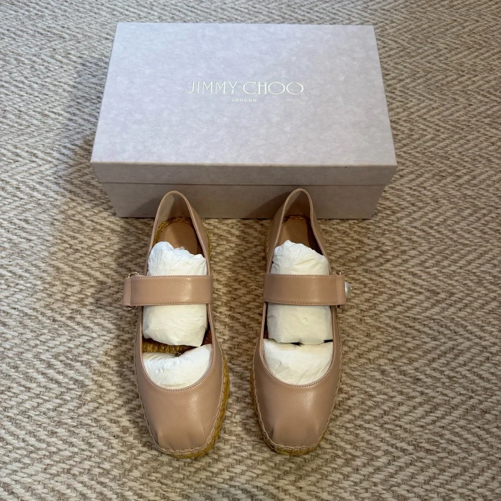NWT JIMMY CHOO Fayence leather espadrilles - Picture 4 of 10